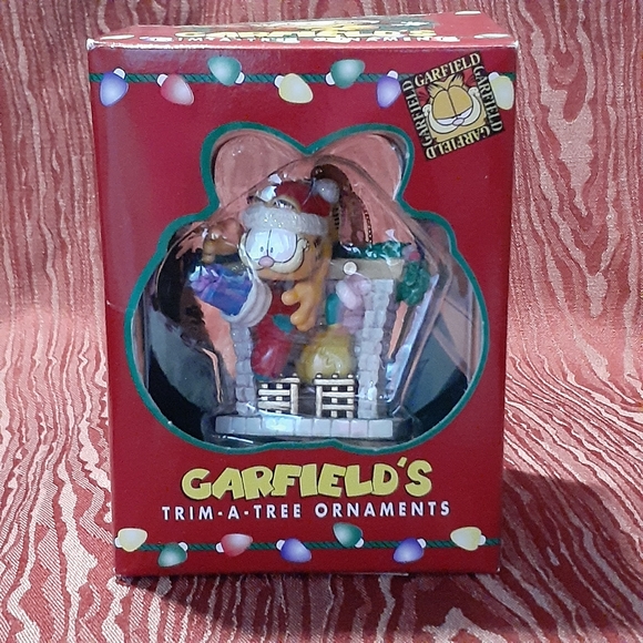 VINTAGE PAWS GARFIELD TRIM A TREE ORNAMENT CHIMNEY/STOCKING GIFTS NEW IN BOX - Picture 1 of 8